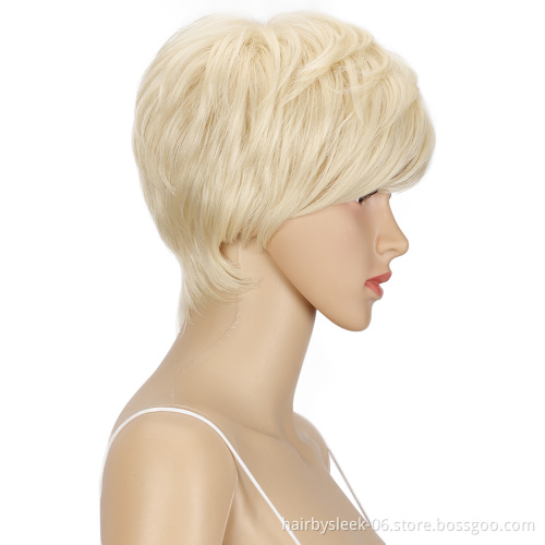 10 inches white blonde 613 Hair Wig High Temperature finger short Pixie Cut Synthetic Wigs Heat Resistant synthetic hair wigs